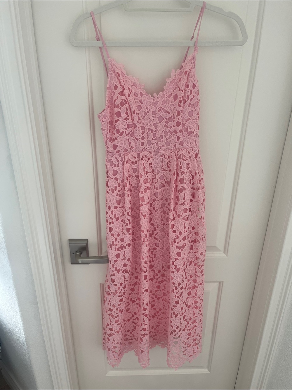 Astr pink floral lace dress